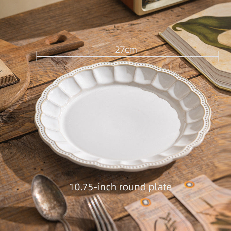 Vintage Scallop-Edge Ceramic Dinnerware
