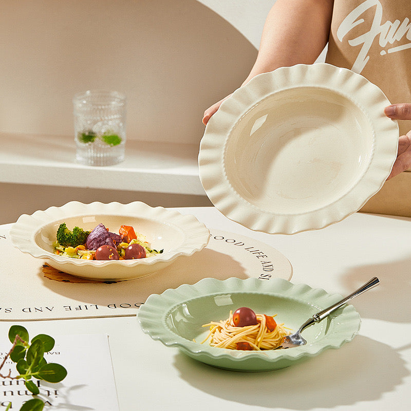Pastel Glazed Creamy Ceramic Dinnerware