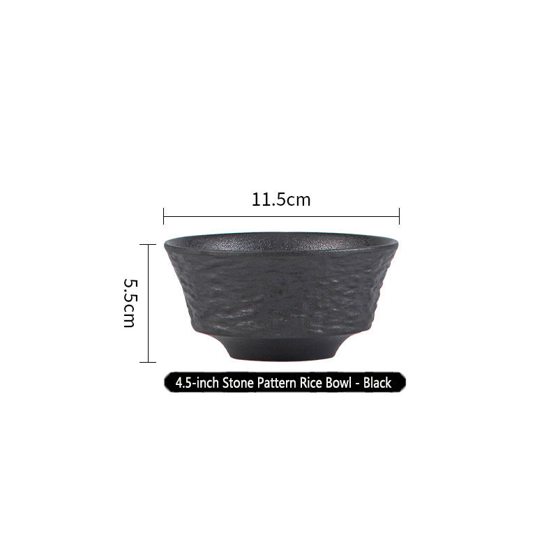 Stone-patterned ceramic bowls and plates