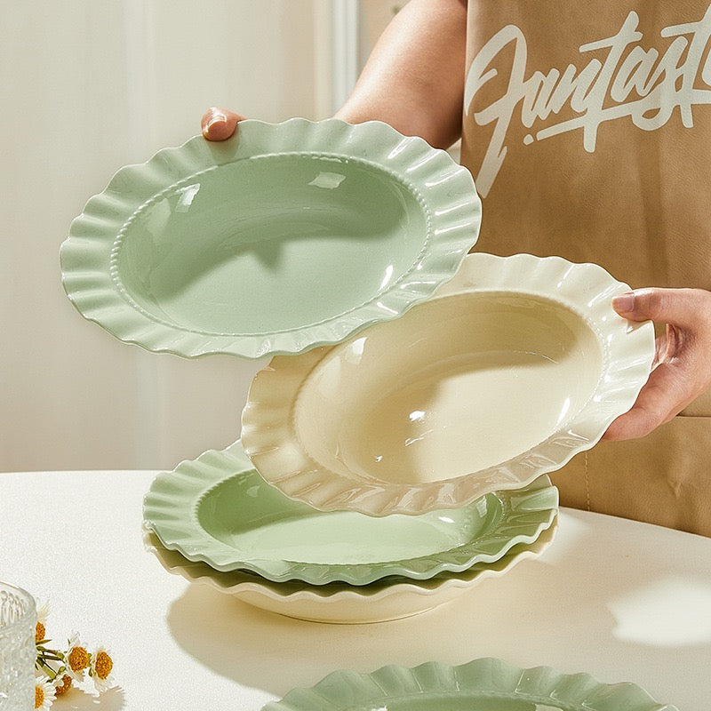 Pastel Glazed Creamy Ceramic Dinnerware