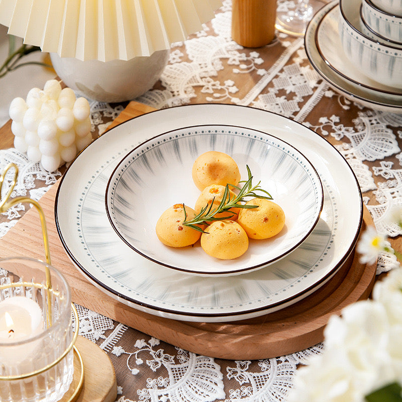 Minimalist Retro Glazed Ceramic Dinnerware Set