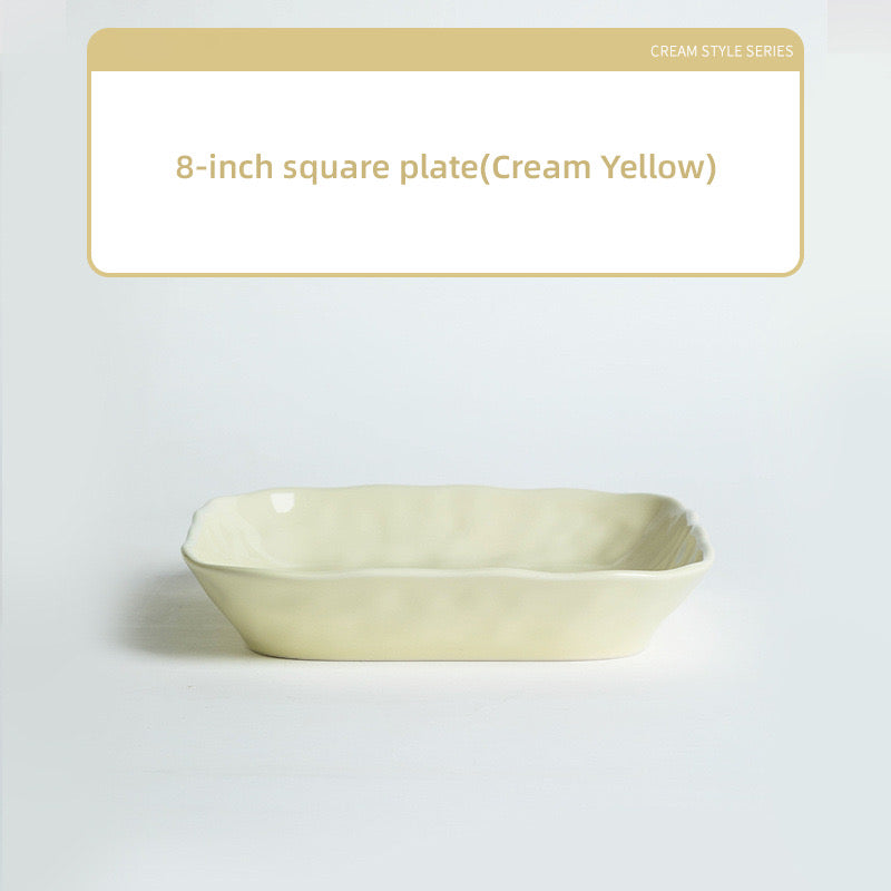 Pastel Glazed Creamy Ceramic Dinnerware