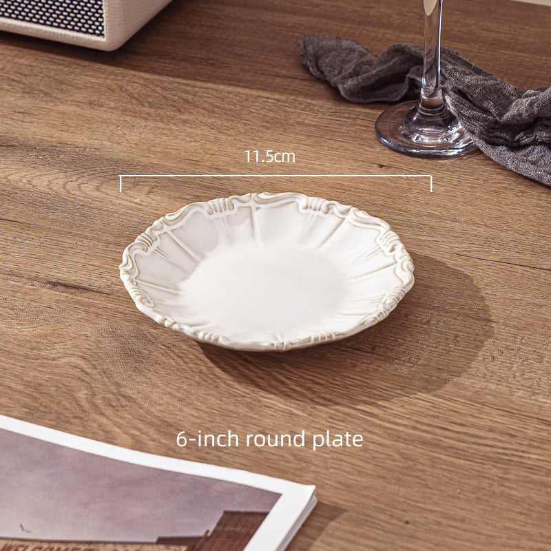 Elegant Ruffle-Edge Vintage Ceramic Dinnerware Set