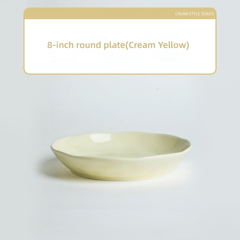Pastel Glazed Creamy Ceramic Dinnerware