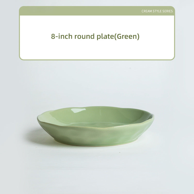 Pastel Glazed Creamy Ceramic Dinnerware