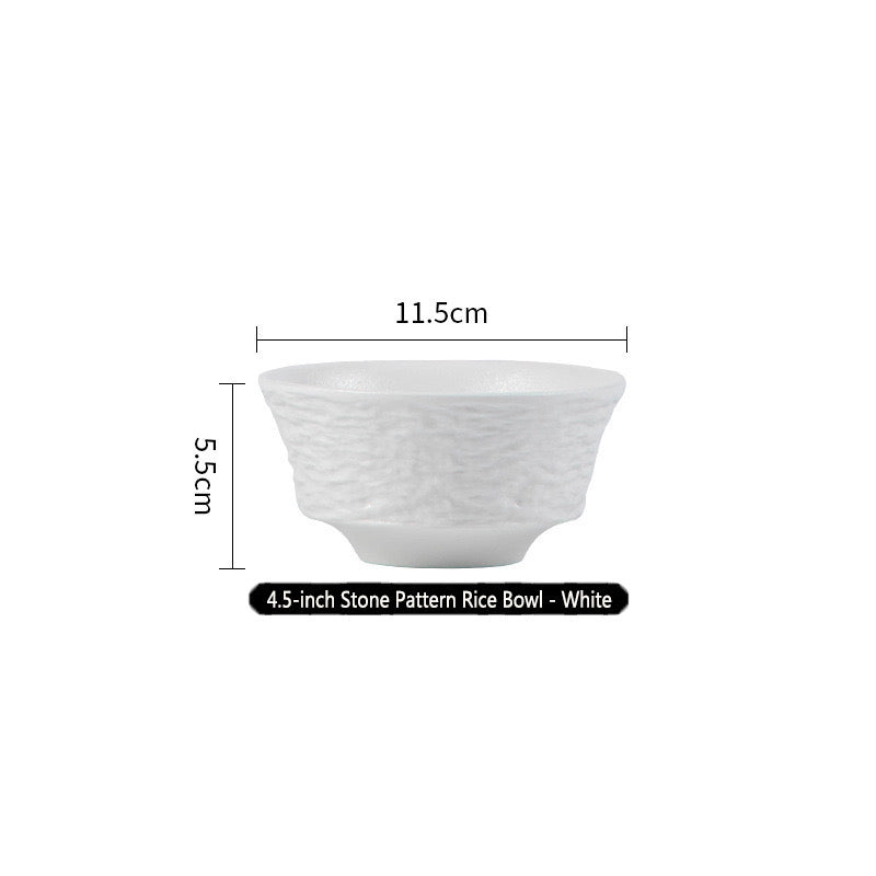 Stone-patterned ceramic bowls and plates