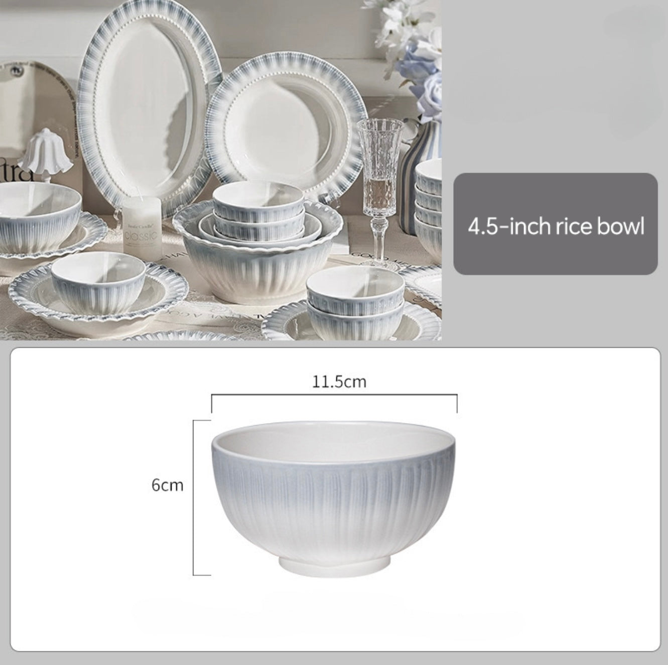 Lace Edge Elegance – French-Style Embossed Porcelain Dinnerware Set