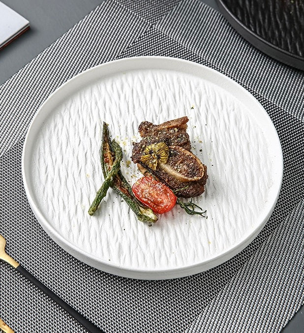 Stone-patterned ceramic bowls and plates